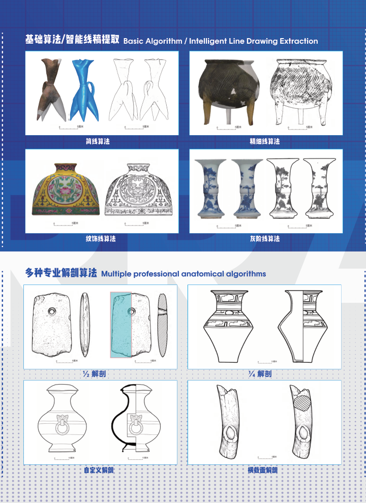 简线、精细线、纹饰线、灰阶线与专业解剖算法展示